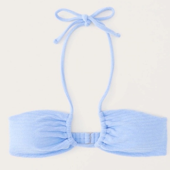 NWT Abercrombie & Fitch Terry Upside Down Halter Triangle Bikini Top - Picture 3 of 9